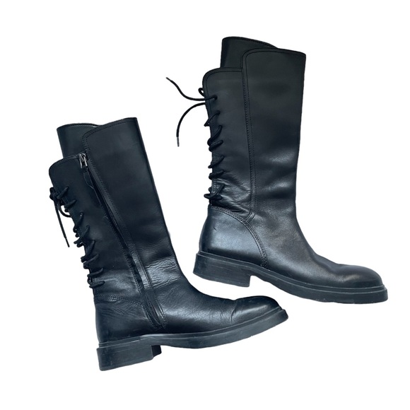 Sam Edelmen Franka Black Lace up Back Boots Size 6.5 - Picture 2 of 8